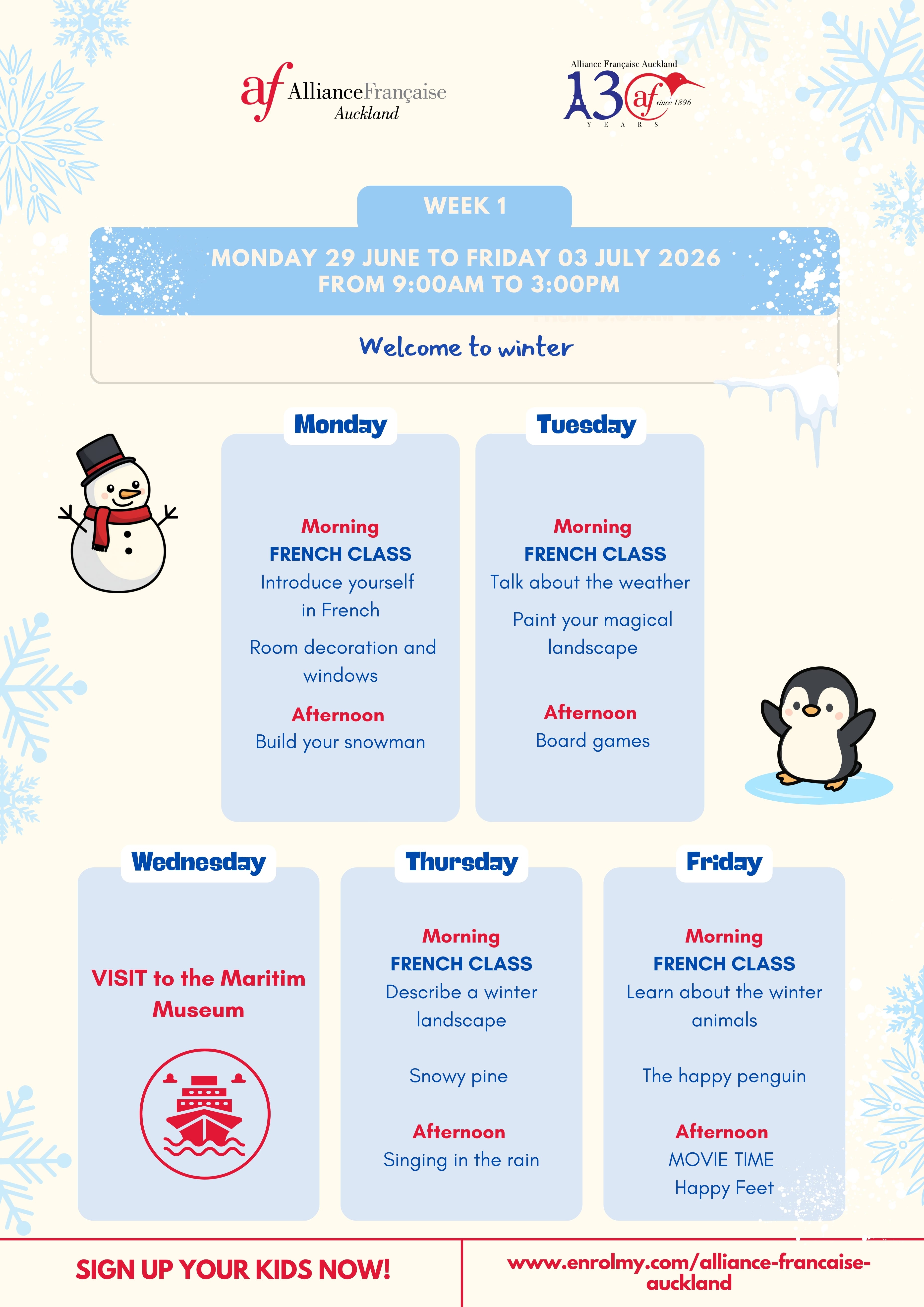 Children's Holiday Program – Programme